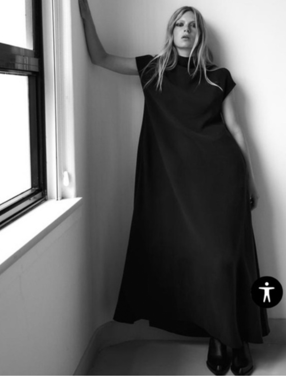 ZARA Flowy Voluminous Maxi Dress - Black - Sz XL - Picture 2 of 10